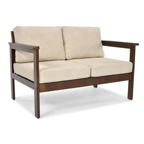 Sofa ogrodowa 2-osobowa ogrodowa BELLA - brąz/grafit