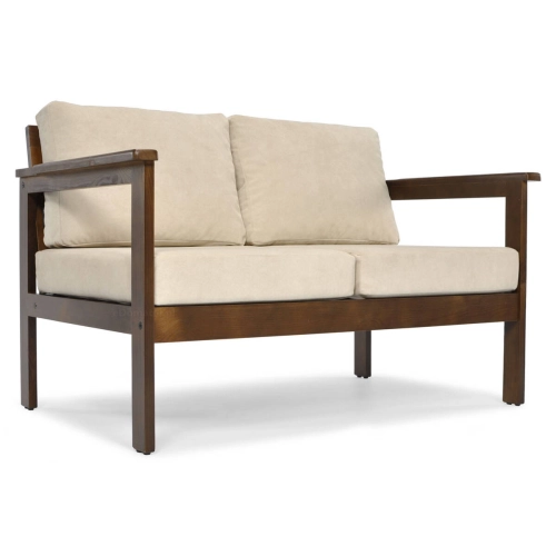 Sofa ogrodowa 2-osobowa ogrodowa BELLA - brąz/grafit