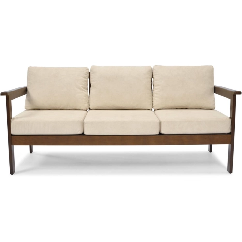 Sofa ogrodowa 3-osobowa ogrodowa BELLA - brąz/grafit