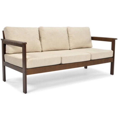 Sofa ogrodowa 3-osobowa ogrodowa BELLA - brąz/grafit