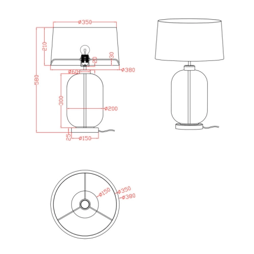 Lampa stołowa AMUR transparentna 1x60W E27 Light Prestige