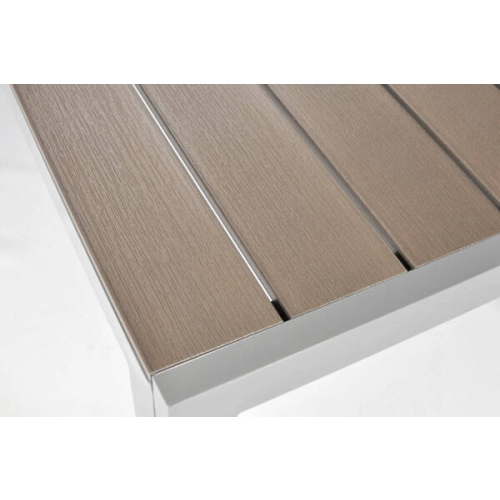 Duży stół ogrodowy dla 8 osób z aluminium  MODENA 180 x 90 cm  - srebrny