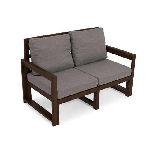 Mała sofa zewnętrzna 2-osobowa MALTA  ciemny brąz/grafit