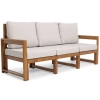 Drewniana sofa zewnętrzna 3-osobowa MALTA  brąz/szary
