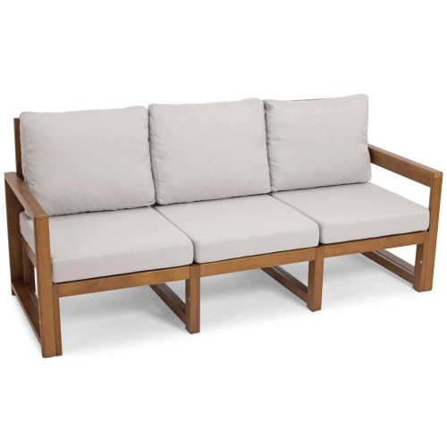 Drewniana sofa zewnętrzna 3-osobowa MALTA  brąz/szary