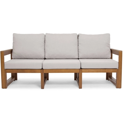 Drewniana sofa zewnętrzna 3-osobowa MALTA  brąz/szary