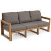 Drewniana sofa zewnętrzna 3-osobowa MALTA brąz/grafit