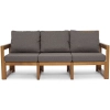Drewniana sofa zewnętrzna 3-osobowa MALTA brąz/grafit