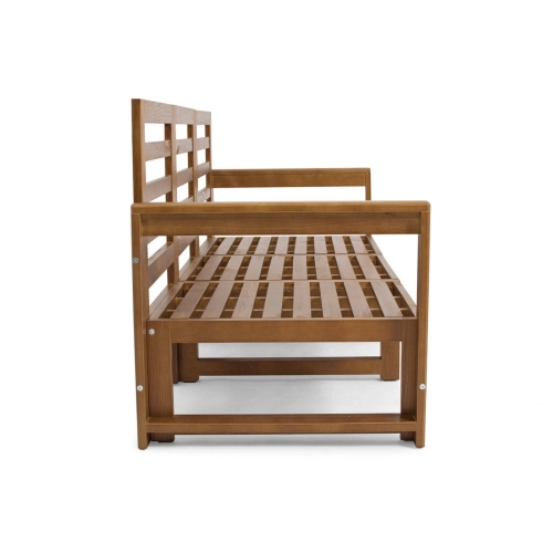 Drewniana sofa zewnętrzna 3-osobowa MALTA brąz/grafit
