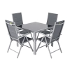 Meble ogrodowe aluminiowe WENECJA Stół 90cm  i 4 krzesła - Srebrne